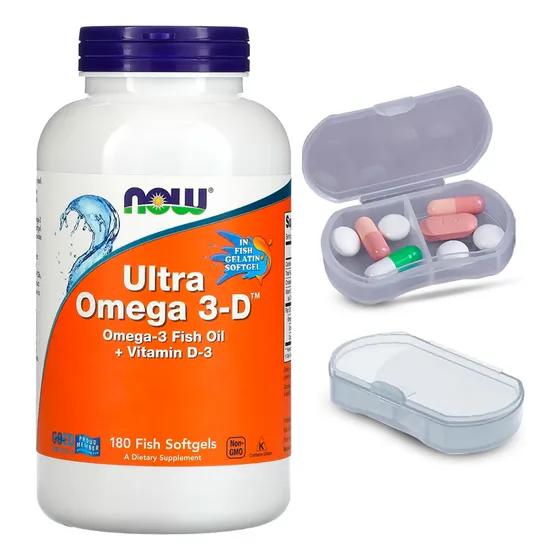 Ultra Omega 3d Now 600epa/300dha 180soft + Porta Cápsulas