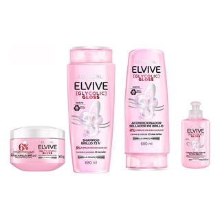 Kit Shampoo Y Acondicionador Elvive Glycolic Gloss Brillo 72 Kit Shampoo Y Acondicionador Elvive Glycolic Gloss Brillo 72