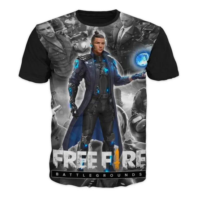 Camiseta Free Fire Cristiano Ronaldo En Algodón Estampadas