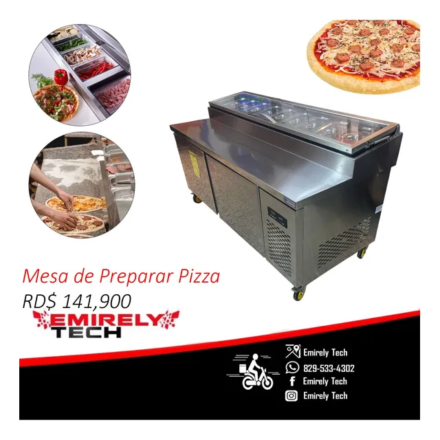 Mesa De Preparar Pizza Con Freezer Refrigerada