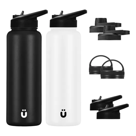 Termo Botella Térmica Agua 1200ml Acero Inoxidable Value Pack X 2 Unds Con Tapas - Ümli