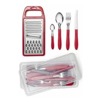 Jogo Prisma Talher + Pote + Ralador 26 Peças Vermelho - Diso