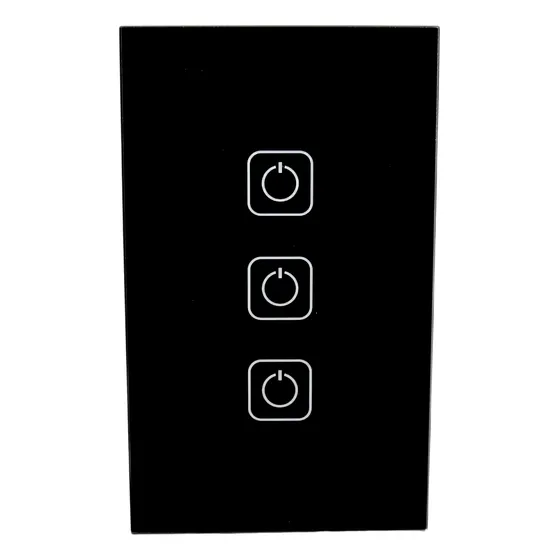 Apagador Inteligente Wifi 3 Botones Táctiles Negro Tecnolite