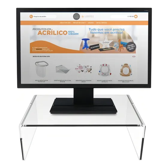Suporte Acrílico Clean Para Monitores Lasermix Acrílicos SUMO10C05 10cm Cor Cristal