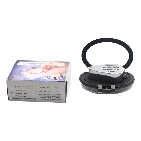 Lupa De Geologo 40x  25mm Metal Calidad Mejorada Con Luz Led