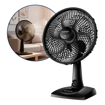 Ventilador De Mesa 30cm Super Power 60w Vsp-30-b Turbo 30 Cm Preto 127v Prata Polipropileno 6