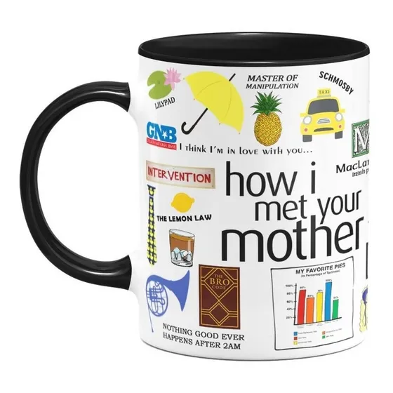 Caneca Branca How I Met Your Mother C Alça E Interior Preto