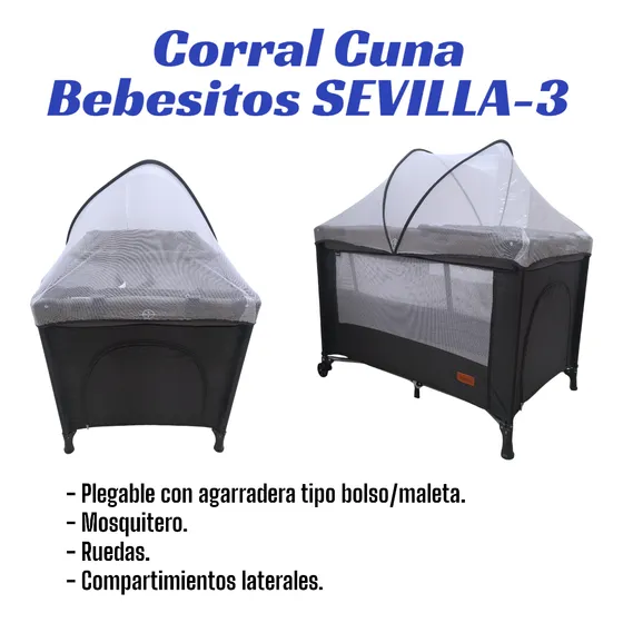 Corral Bebesitos Con Mosquitero, Plegable Tipo Bolso/maleta
