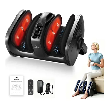 Massageador Pés Elétrico Shiatsu Massagem Pernas Com Controlo Remoto Aquecimento E Vibração, Massageador Portatil 3... 127/220v