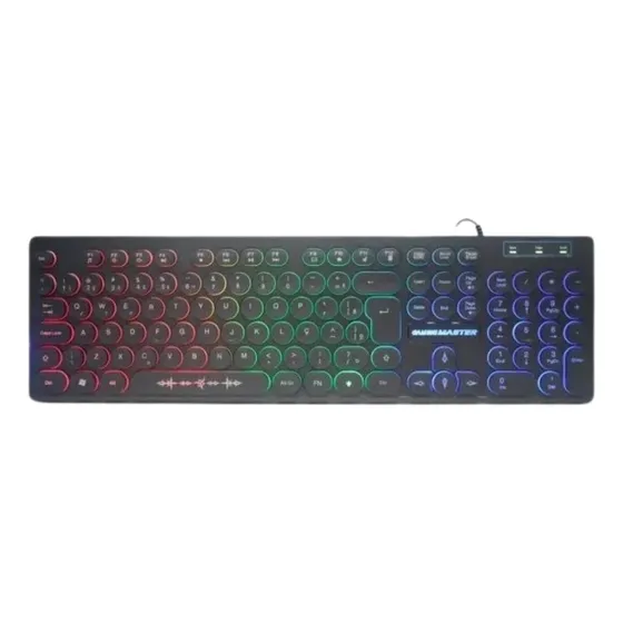 Teclado Gamer Steampunk Anti-ghosting Luz De Led K-mex Km76 Cor De Teclado Preto