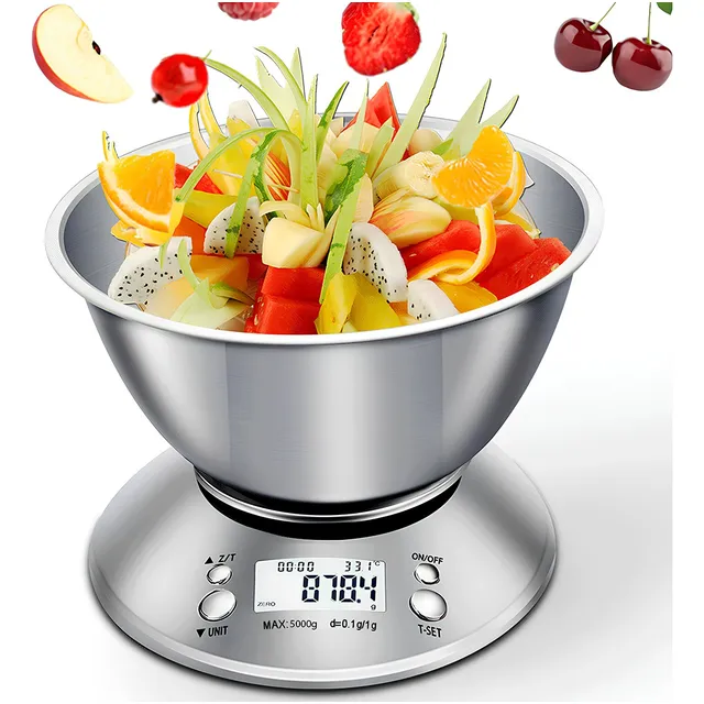 Bascula Gramera De Cocina Electronica 5kg/1g Aceroinoxidable