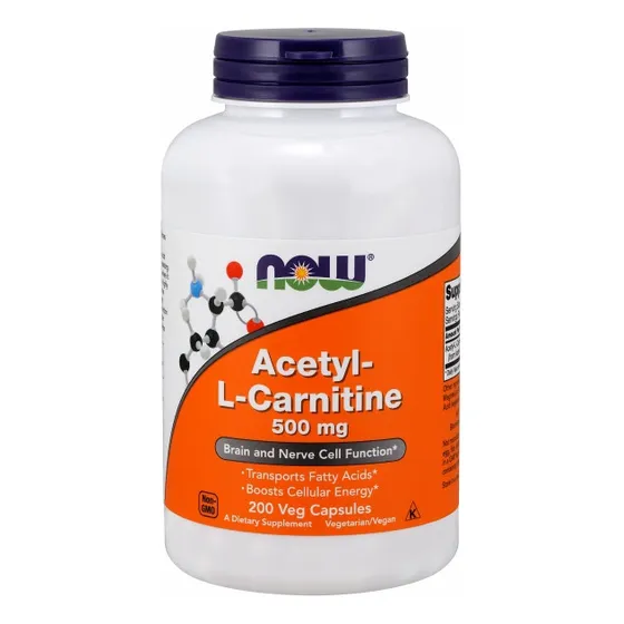 Acetil-l Carnitina De Supplement Now Foods, 200 Cápsulas (pa
