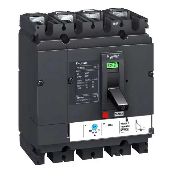 Interruptor automático Schneider Cvs160b 4x160a 25ka