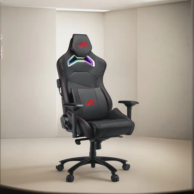 Silla Gamer Asus Rog Chariot Sl300c Negra Cuero Sintético Color Negro