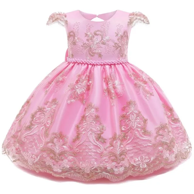 Vestido Para Niña Fiesta Bautizo Casual Palo De Rosa Rosado