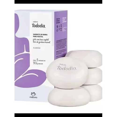 Caixa De Sabonetes Natura Tododia Algodão 05un