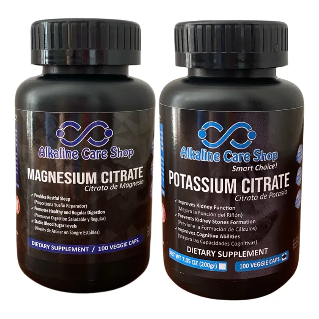Citrato De Potasio Y Citrato De Magnesio Pack 200 Cápsulas Natural
