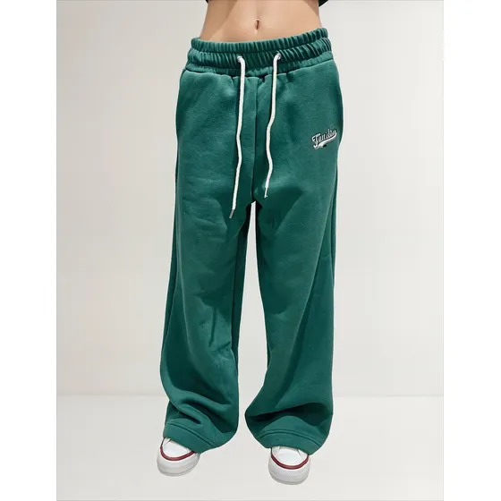 Pantalon Muaa Mujer Palazo Preppy Frisado Jogging Premium