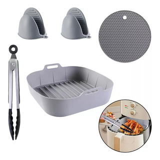Molde Silicona Freidora Aire Tapete Hornear Reutilizable 5pc Molde Silicona Freidora Aire Tapete Hornear Reutilizable 5pc