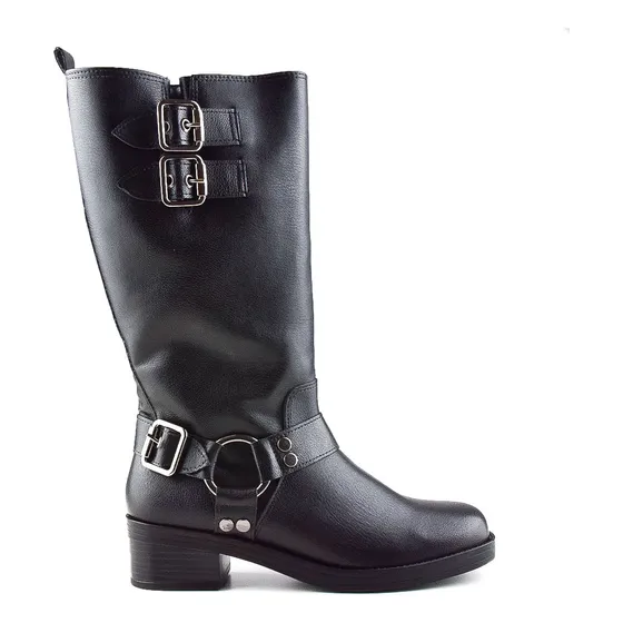 Bota Caña Alta Via Marte Con Hebillas Dellici
