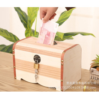 Banco De Dinero De Madera Con Cerradura Para Guardar Monedas Banco De Dinero De Madera Con Cerradura Para Guardar Monedas