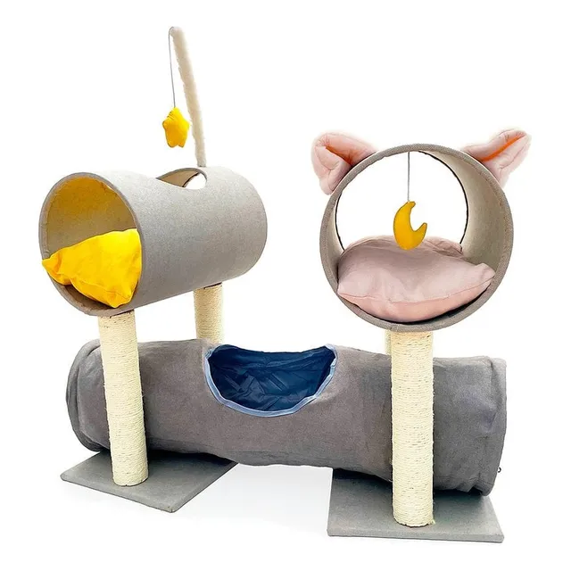 Rascador Para Gato Gimnasio Cama Túnel