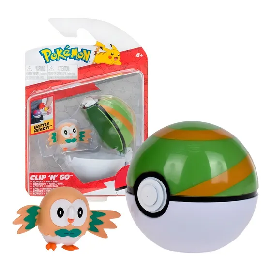 Pokemon Rowlet Con Pokebola Clip 'n' Go - Jazwares