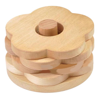 Posavasos De Flores De Madera Con Soporte, Tapete De Madera Posavasos De Flores De Madera Con Soporte, Tapete De Madera