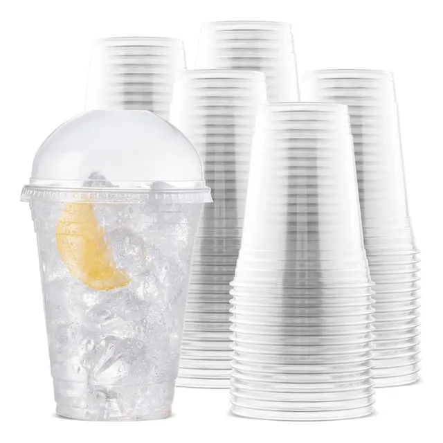 Vaso Plastico Tapa Domo C/hoyo 440 Ml Econo X 50 Unid