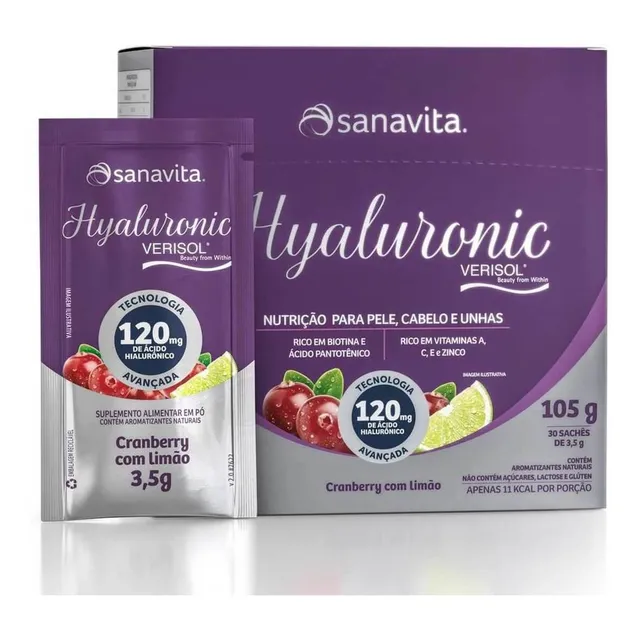 Hyaluronic Verisol Sanavita Colágeno + Hialurônico-30 Sachês
