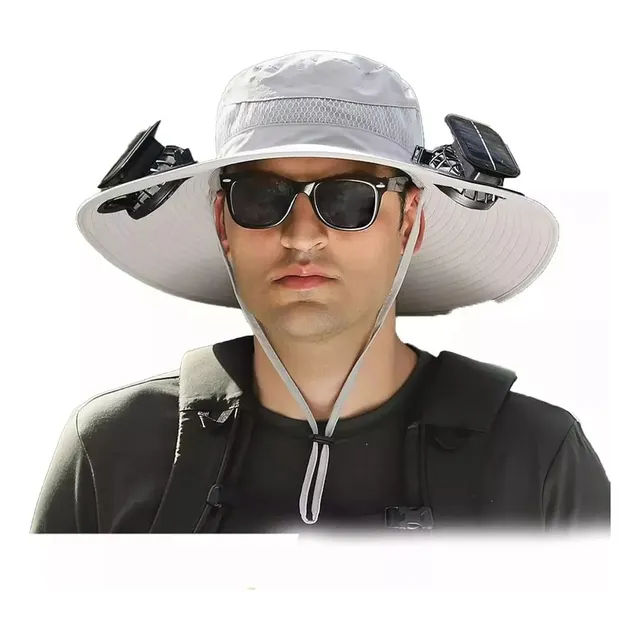 Aplicável Chapéu De Pesca Ao Ar Livre Com Ventilador Solar