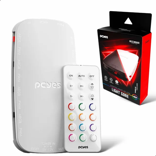 Controladora Fan Light Core Pcyes Black Vulcan Argb 9 Portas