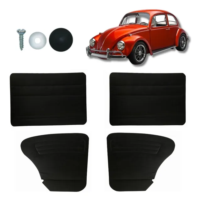 Revestimento Forro Porta Fusca 59/77 Preto C/ Parafusos