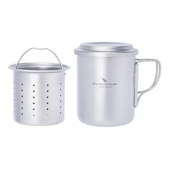 I Caneca De Titânio Com Filtro De Chá Caneca De Acampamento