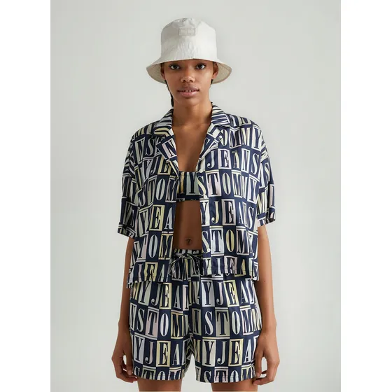 Camisa De Manga Corta Con Motivo Letras Mujer Tommy Jeans