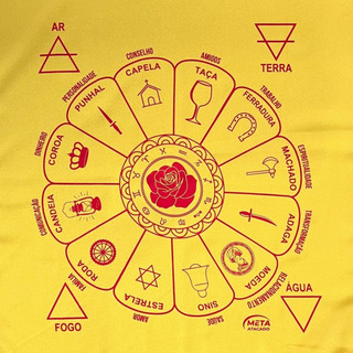 Toalha Cigana Para Altar E Jogo De Cartas Amarelo E Vermelho Toalha Cigana Para Altar E Jogo De Cartas Amarelo E Vermelho