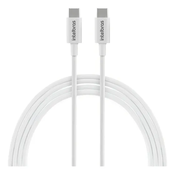 Cabo USB-C para USB-C de 1,2m em PVC Branco EUCC 12PB Intelbras