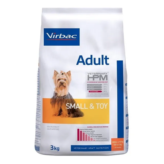 Alimento Virbac Veterinary HPM Small and Toy para perro adulto de raza mini y pequeña sabor mix de 3 kg