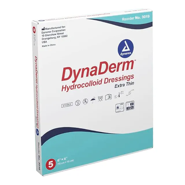 Dynarex Dynaderm Apósito Hidrocoloide 15x15 Extra Thin 5 Pzs