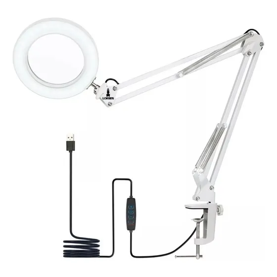Led Lâmpada Lupa Bancada Luminária Braço Articulado Mesa 