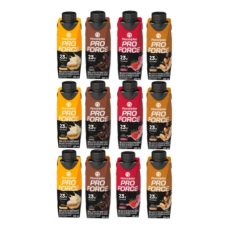 Kit 12 Bebida Pro Force Piracanjuba 250ml Com 4 Sabores 23g