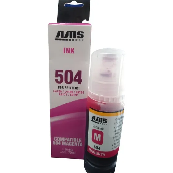 Botella Tinta Compatible Ams Epson 504 Pigmentada Rojo 70ml