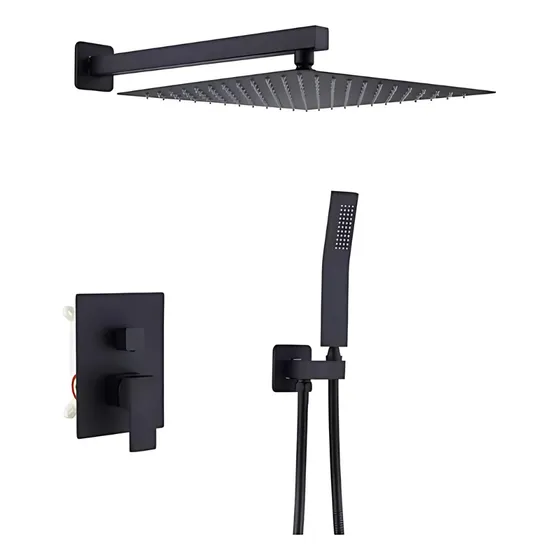 Kit Regadera Cuadrada Cascada Y Telefono Castel Kit Moran