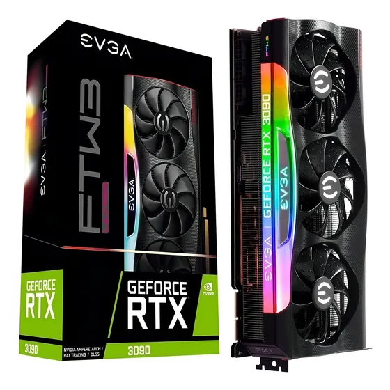 Placa de video Nvidia Evga Ftw Ultra Gaming GeForce Rtx 30 Series Rtx 3090 24g-p5-3987-kr 24Gb Gddr6x