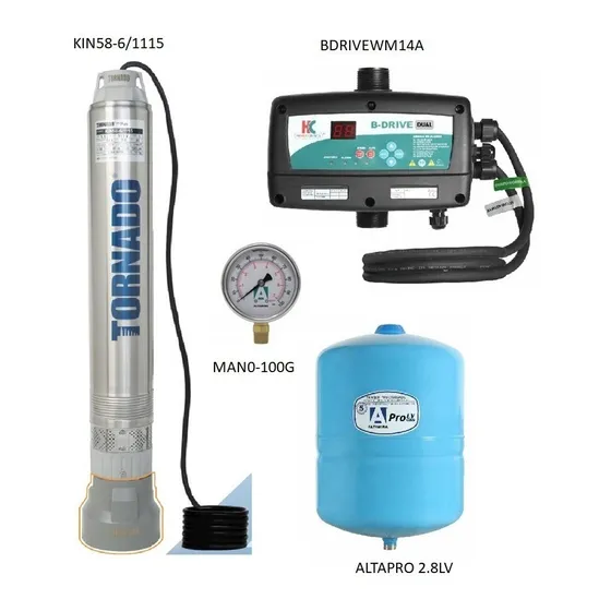 Bomba Sumergible 1hp Tornado Inverter Ideal Cisternas