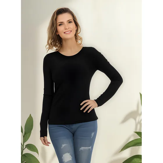 Camibuso Camiseta Manga Larga Para Dama