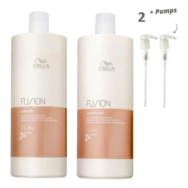 Kit Wella Fusion Shampoo 1000ml + Condicionador 1000ml