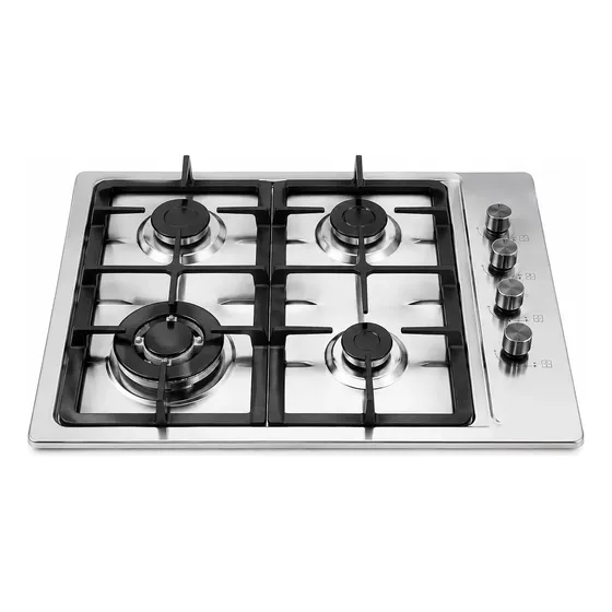 Cocina Encimera De 4 Quemadores Acero Inoxidable 59 X 51 Cm
