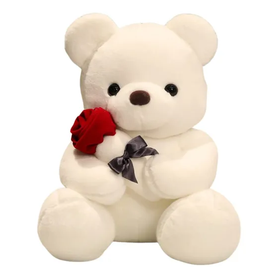 Peluche Oso Con Flor Kawaii Grande