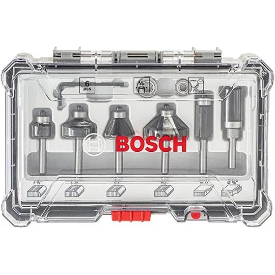 Juego De Fresas Cuadrante De 1/4  Marca Bosch 6 Pz 